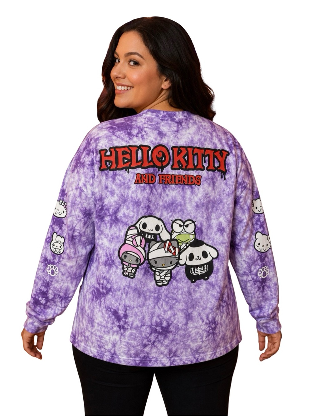 NWT JapanLA Sanrio Hello Kitty Halloween Spirit Jersey XXL Purple Tie Dye glow